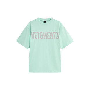 VETEMENTS新款男女同款水洗磨毛棉直筒印花短袖T恤36152002