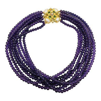 MONET浮雕TRIFARI珍珠NAPIER项链