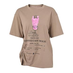 恩瑞妮商场同款2025年秋季新款设计师款百搭宽松经典美式短袖T恤