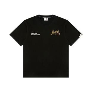 Aape旗舰店男装春夏猿人图案西部牛仔风印花潮流短袖T恤1622XXO