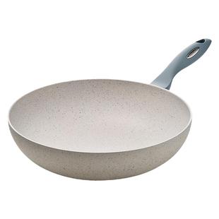 Moneta意大利进口不粘锅炒锅家用麦饭石炒菜平底锅不沾锅明火专用