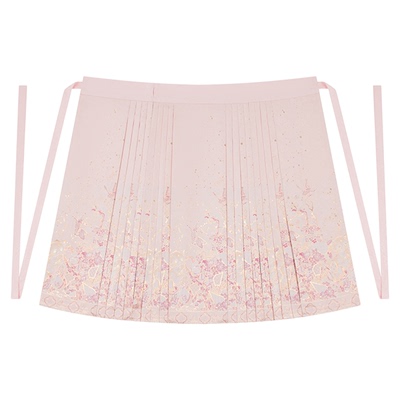 三生都【梦境猫】原创粉色汉洋折衷短款马面裙明制织金仿妆花工艺