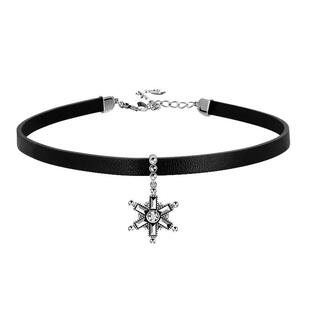 [明星同款] MGS飘雪choker真皮项链黑色锁骨链颈项圈女生新年礼物