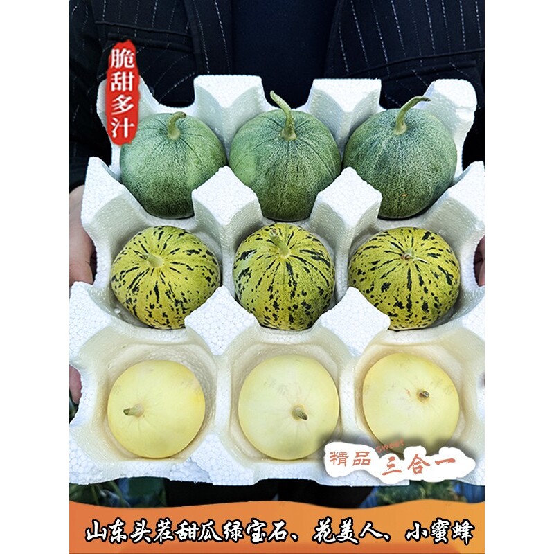 山东头茬花美人八里香甜瓜新鲜水果香瓜脆甜产地现采摘直发
