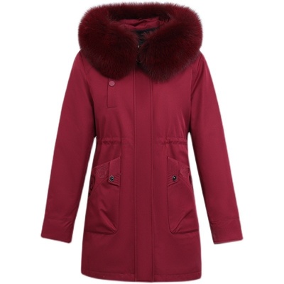 雅鹿中老年鹅绒羽绒服女新款