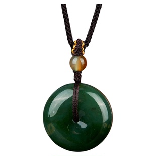 七彩云南天然和田玉碧玉平安扣国风吊坠男女款玉石挂件精品颈饰