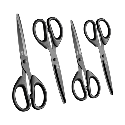 得力黑刃剪刀锋利耐用防锈不粘胶