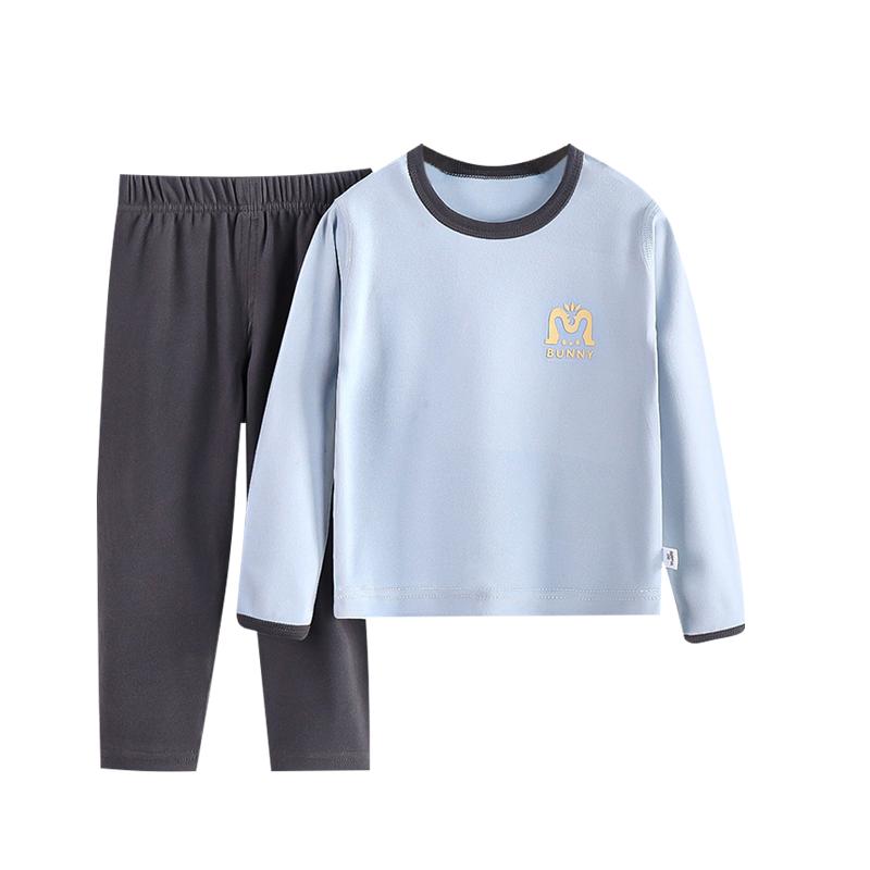 新品德绒无骨儿童秋衣套装男女宝宝秋冬睡衣家居服