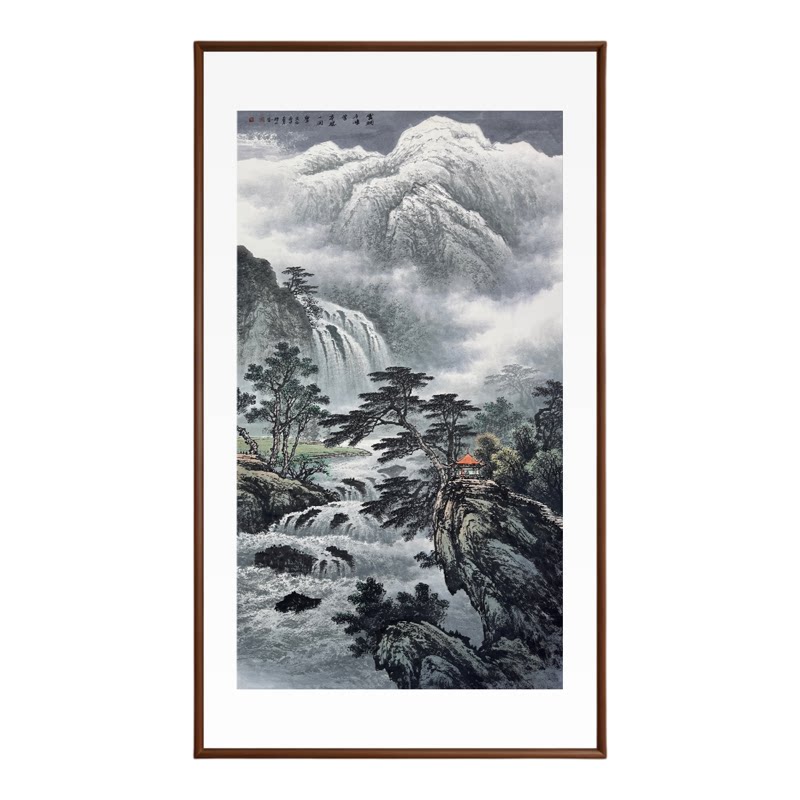 新中式山水玄关客厅装饰画