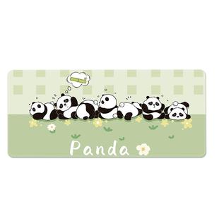 熊猫鼠标垫超大电脑桌垫办公键盘垫花花萌兰周边护腕工位桌面垫子