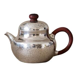 纯银时代 寸金文大师思亭泡茶壶足银999纯手工银壶小号一人饮80ml