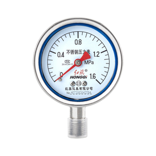 红旗仪表 Y-60BF全不锈钢压力表径向304耐高温防腐防锈真空负压表