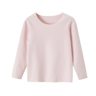 儿童保暖上衣秋衣热皮宝宝半高领男童保暖内衣加绒女童白色打底衫