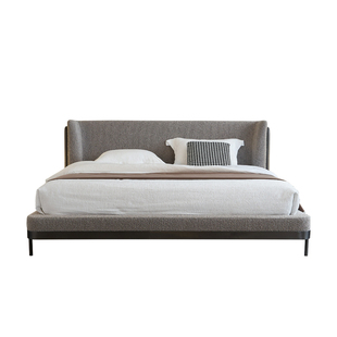 JORDON意式极简主卧大床简约现代轻奢高端大气婚床2024新款布艺床