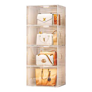 包包收纳神器家用衣柜存放防尘整理置物架奢侈品存放透明盒展示柜