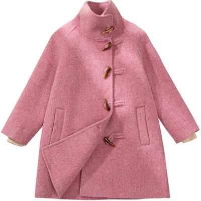 女童双面羊绒大衣韩版毛呢外套