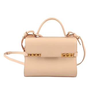 「8.5新」DELVAUX(德尔沃)TEMPETE裸粉色牛皮MINI斜挎包