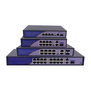 锐闪 4口/8口/16口/24口千兆POE交换机 1个SFP光口 2个SFP光口 1光4电 1光8电 2光8电48V百兆POE供电交换机