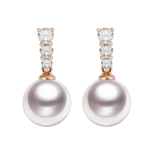 GiO珠宝 18K海水Akoya珍珠耳钉王妃款耳环耳坠气质款送女友礼物