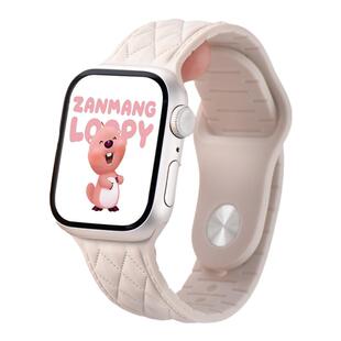 适用于applewatchS11硅胶菱格纹表带iwatch8/7/6/5/se2苹果手表S10表带液态硅胶ultra超软运动透气男女夏表带