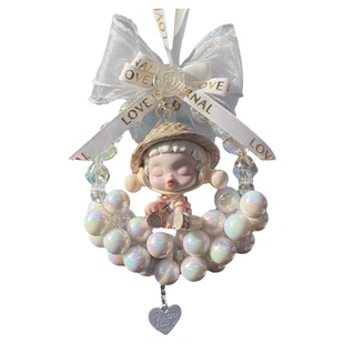 车载挂件适用于泡泡玛特吊坠后视镜装饰品车内公仔挂饰送女司机