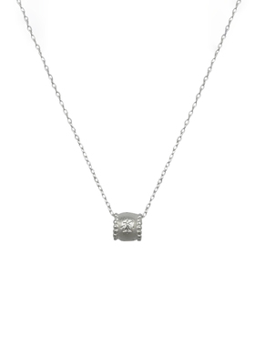 通体S925银万花筒拉丝吊坠项链女星轮小转锁骨链精致小巧通勤百搭