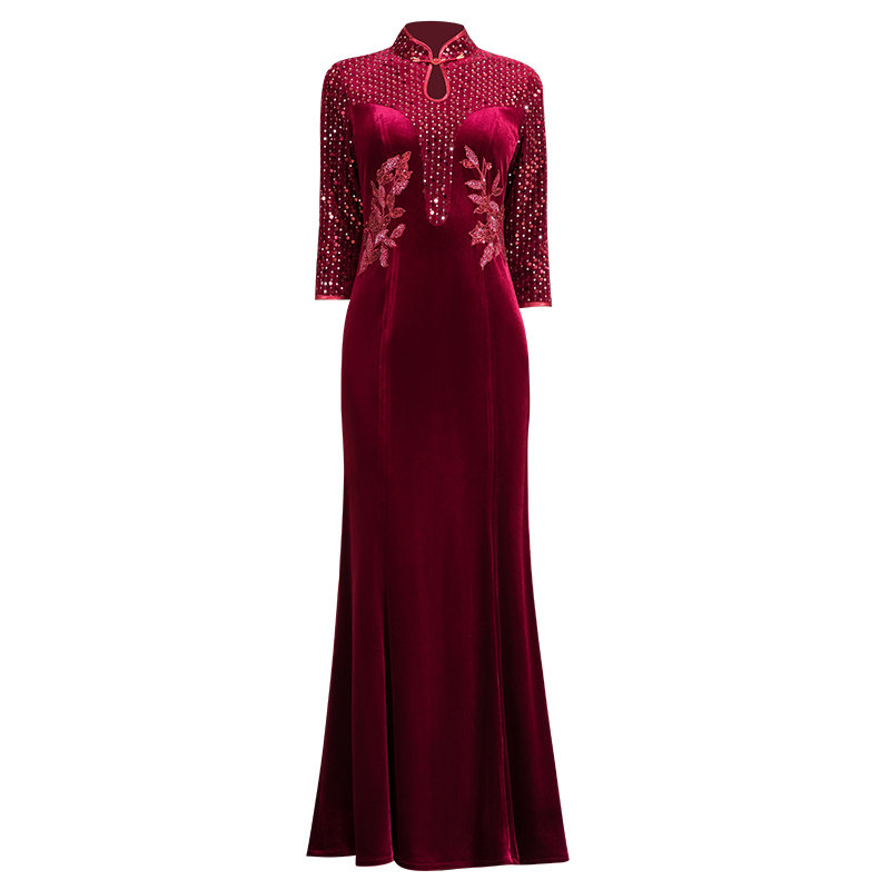 多丽琦改良旗袍婚礼宴会连衣裙