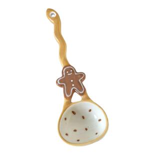 碱水结可爱高颜值治愈系立体面包造型陶瓷勺子调羹儿童饭勺甜品勺