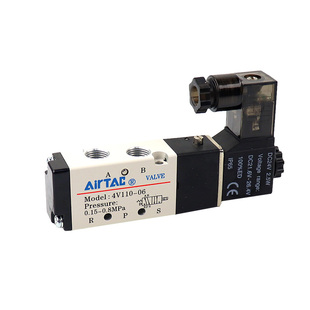 标准4v110一06/AC220V/DC24V二位五通换向阀电磁控制阀4V11006B