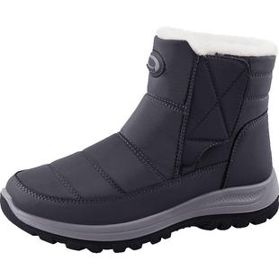 雪地靴男冬季老北京布鞋加绒保暖中老年羊毛防水防滑休闲爸爸棉鞋