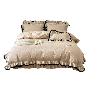 法式花边被套100s长绒棉床单四件套全棉纯棉2025新款被罩床上用品