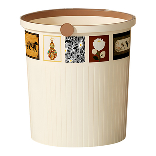 中古风垃圾桶家用2026新款客厅轻奢高颜值大号大容量卧室复古纸篓