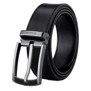 罗蒙男士针扣皮带真皮腰带男款年轻人商务2025新款西装牛皮裤带潮