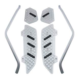 适用25款本田PCX160护杠铝合金防滑脚踏垫不锈钢保险杠带射灯一体