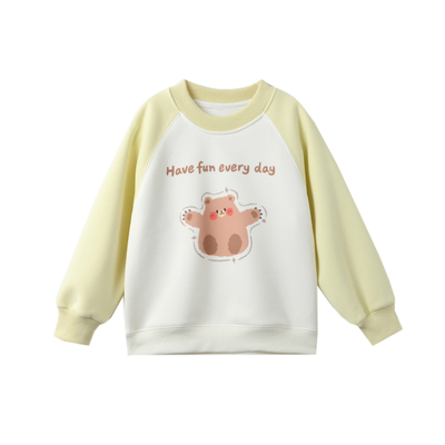 男童女童圆领插肩袖加绒休闲上衣