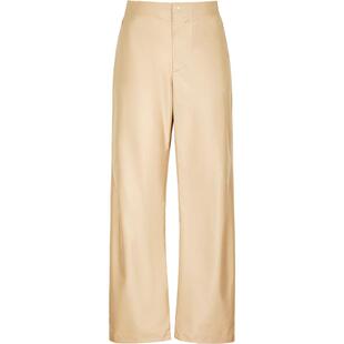 LESS春通勤宽松纯色裤子女立体剪裁卡其色直筒休闲长裤2O2E12620