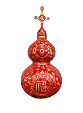 彩绘百福黄铜福禄双全家居酒柜电视柜入户门办公室新中式创意摆件