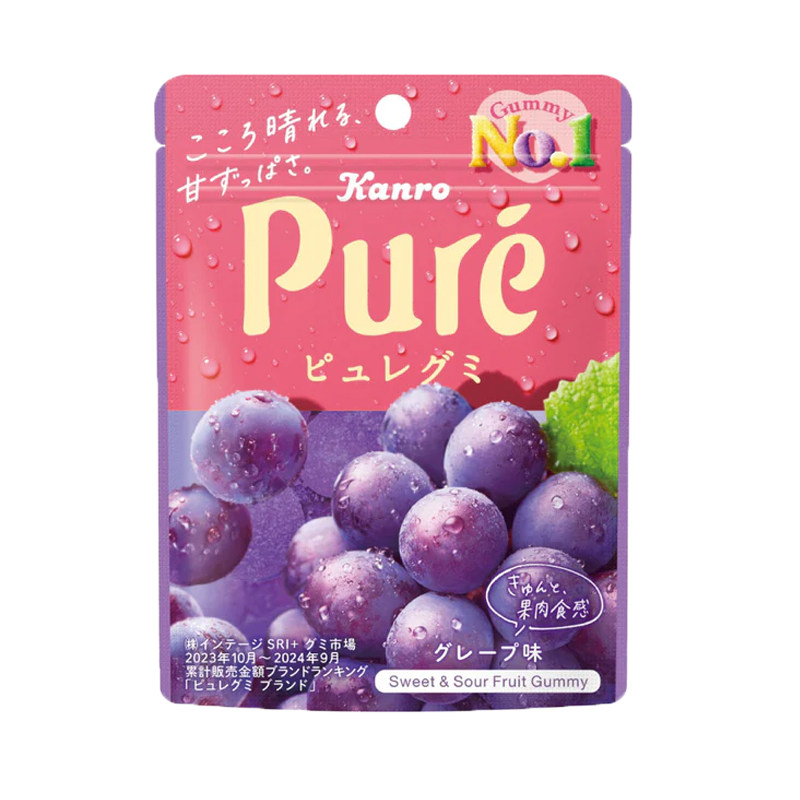 日本进口甘乐pure心形果汁软糖多种水果口味QQ橡皮爱心糖果零食