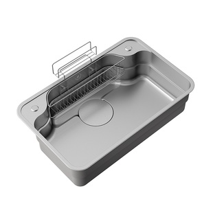 日丰八宝盆日式水槽大单槽厨房家用304不锈钢洗碗槽多功能洗菜盆