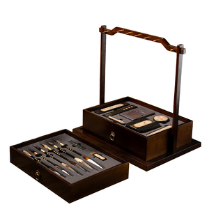 张小凤兰亭雅集文房四宝套装专业级精品礼盒摆件毛笔收纳盒砚台书法专用笔墨纸砚全套墨块墨条高档收藏送礼