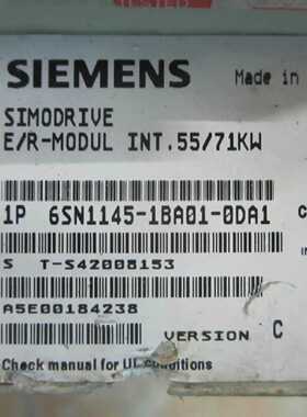 议价西门子SIMODRIVE611馈电模块/回馈模块55/71KW6SN1145-1BA01-