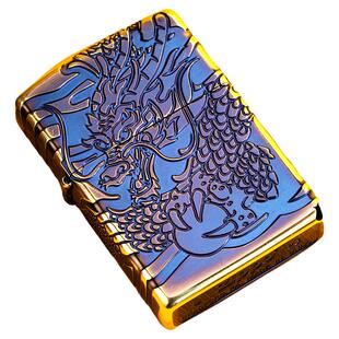 zippo打火机正品官方熏金苍龙出海煤油防风送男朋友高档生日礼物