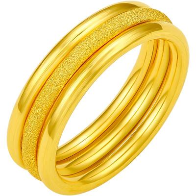 周六福黄金戒指男女足金计价三生三世实心指环节日礼物