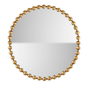 美式简约咖啡厅壁饰镜圆形玄关镜书房装饰镜卫生间洗漱镜可定制