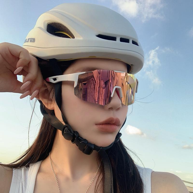 粉色骑行眼镜女护目镜防晒墨镜运动登山滑雪防风户外偏光潮自行车