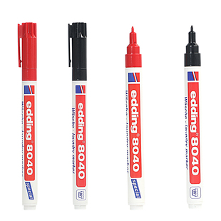 德国艾迪edding8040防水洗记号笔纺织衣物布料签名洗衣机不掉色幼儿园儿童宝宝小学生衣物校服姓名字标识笔