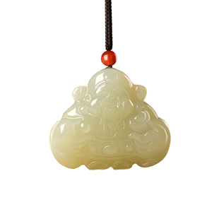 遇见普陀山和田玉财帛星君李诡祖文财神禄星吊坠挂件男女玉佩项链