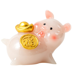 招财小金猪变色茶宠摆件精品可养迷你小茶玩新款精致动物可爱茶具