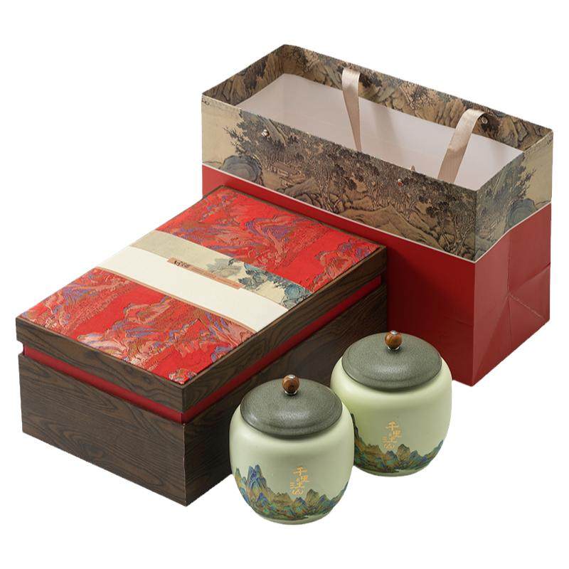 新款茶叶包装礼盒空盒陶瓷茶叶罐茶叶包装