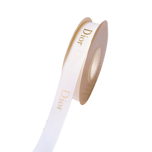 2CM米白色英文缎带罗纹丝带礼物包装礼品盒花束彩带蛋糕装饰带子